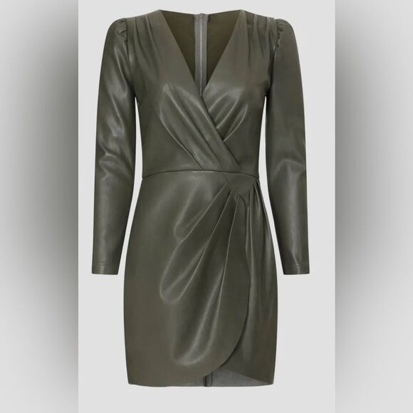 Saylor Veronicka Vegan Leather Mini Dress Size Medium - Picture 4 of 9